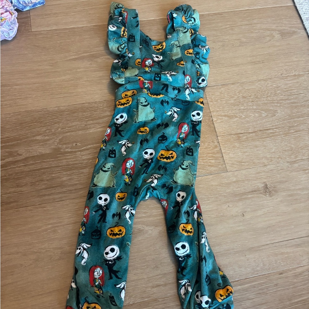 Posh Peanut Teal Halloween Romper